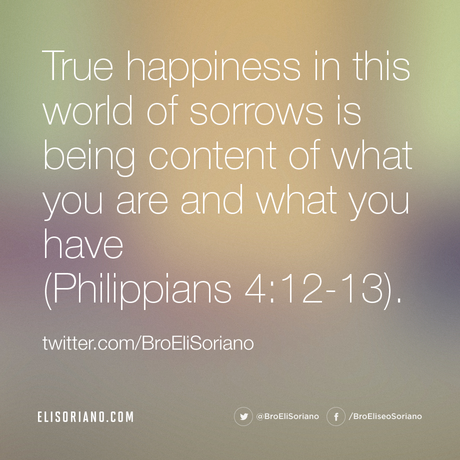 True Happiness Is Being Content